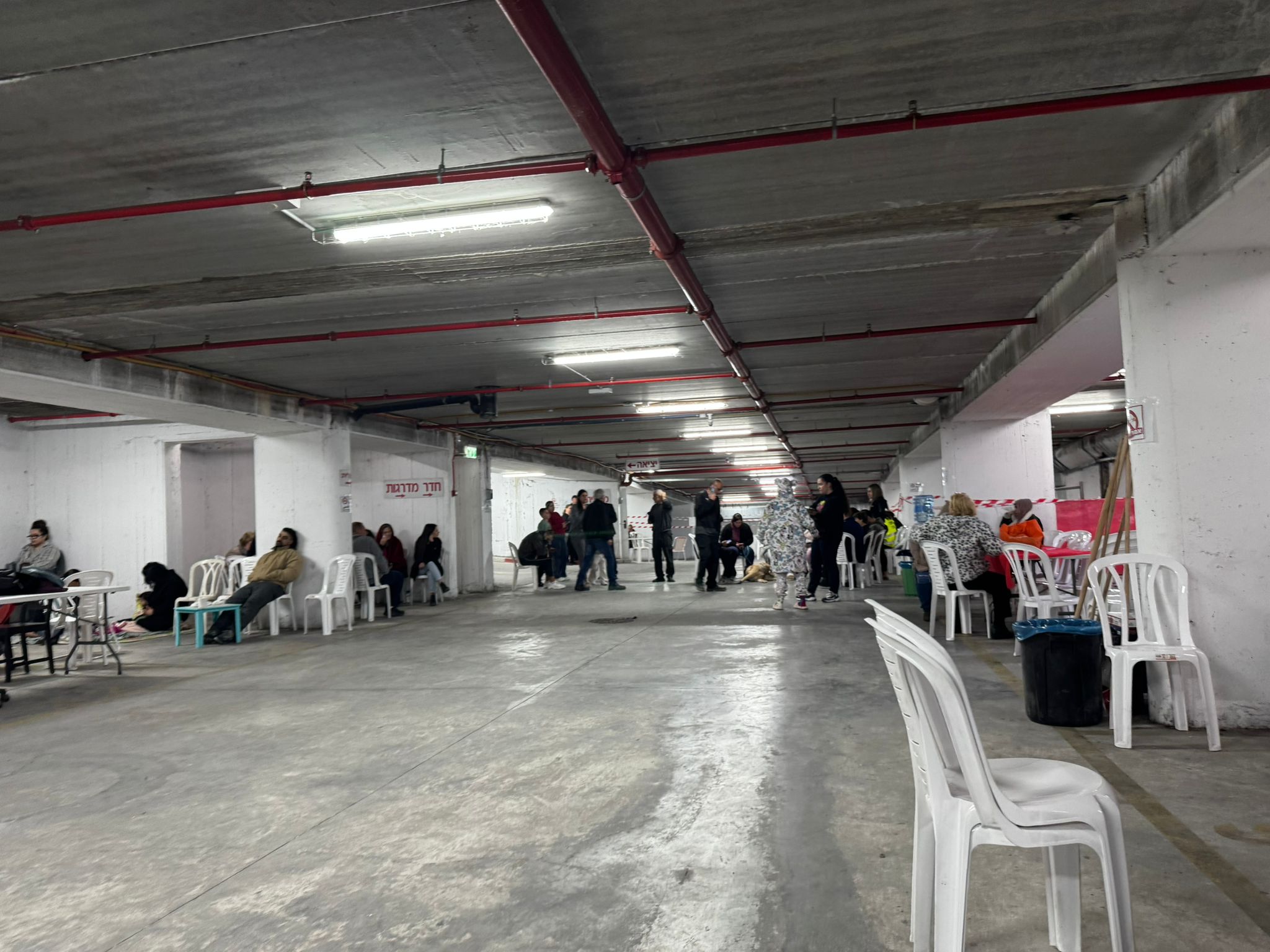 Families sheltering underground during the war